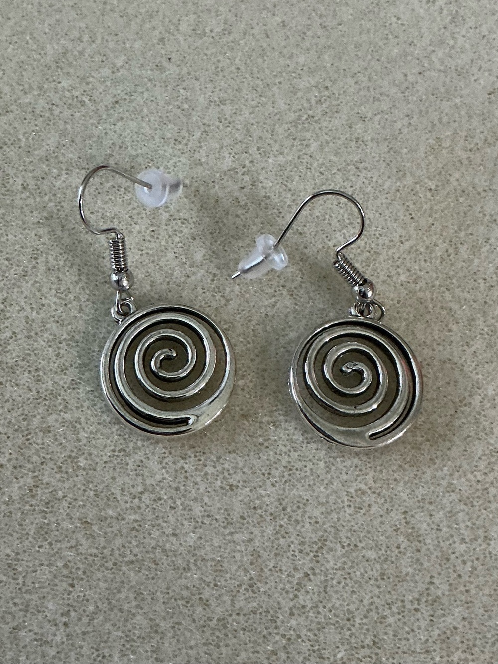 Silver Spiral Drop Earrings - Women Jewelry